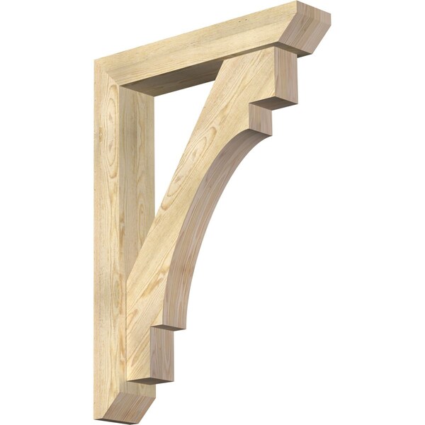 Ekena Millwork Merced Slat Rough Sawn Bracket w/ Offset Brace, Douglas Fir, 6"W x 30"D x 42"H BKT0604X30X42MRC06RDF - main